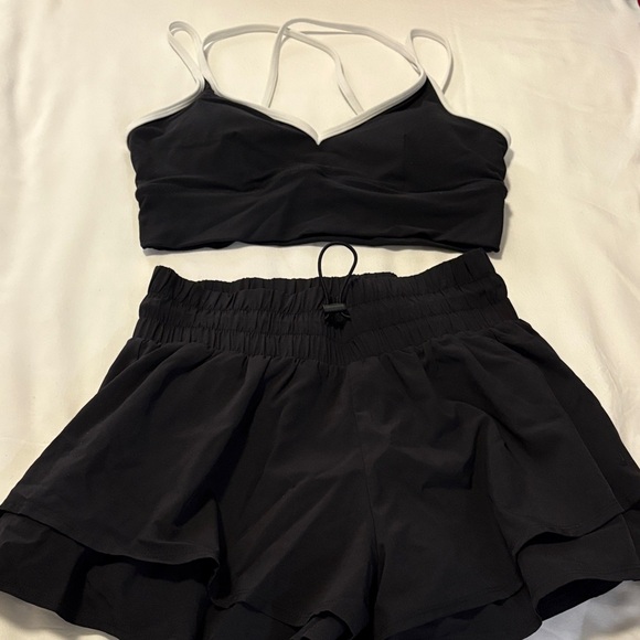 JoyLab Other - Black and White Strappy Top and Skirt/Shorts Set